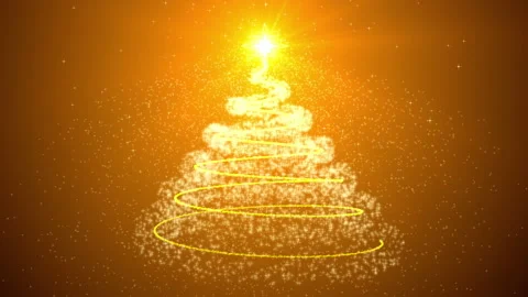 Christmas tree glowing particles animation Stock Footage 202248813