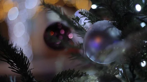 Christmas tree gold bokeh effect on background. Stock Footage 100942810