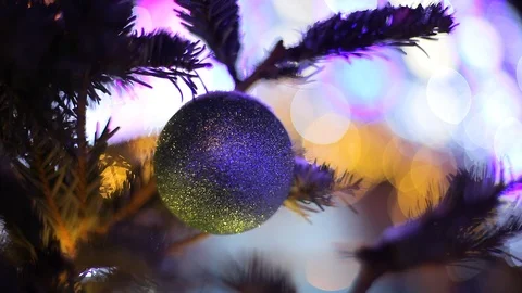 Christmas tree gold bokeh effect on background. Stock Footage 100943049