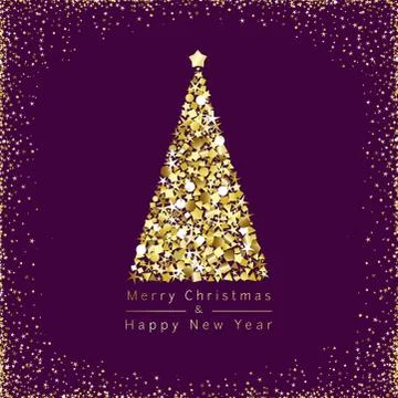 Christmas Tree Gold Stock Illustration