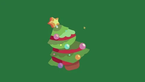 A christmas tree on green background and isolated isolated on green screen Stock Footage 336858173