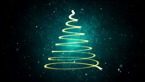Christmas tree green background Stock Footage 98316286