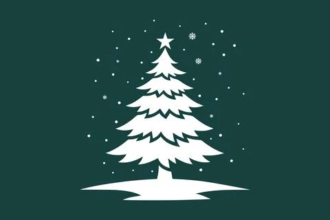 Christmas tree on green background Stock Illustration