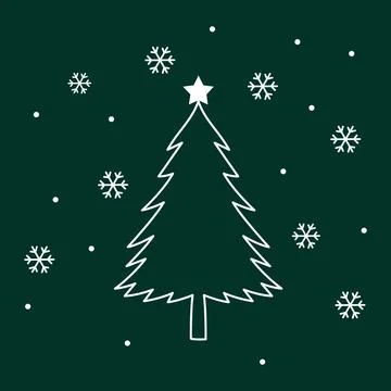 Christmas tree on green background Stock Illustration