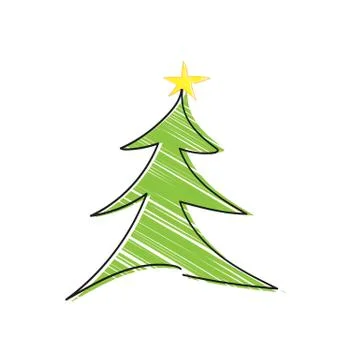 Christmas Tree - green Stock Illustration