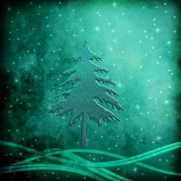 Christmas tree greeting background Stock Illustration