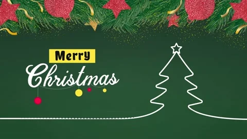 Christmas Tree with Greetings Stock Footage