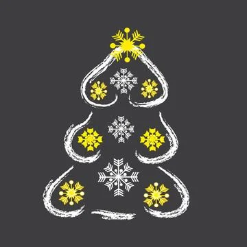 Christmas tree on grey background Stock Illustration