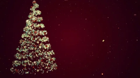 Christmas Tree Growing.3D render on Red background. Stock Footage 82872154