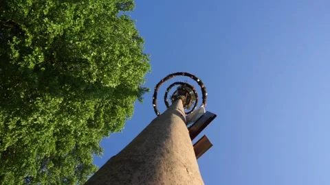 Christmas tree on a high pole Stock Footage 243748637