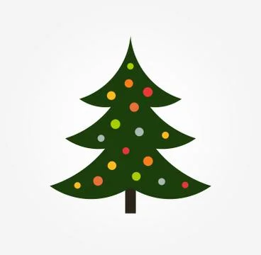 Christmas tree holiday icon. Vector illustration. Stock Illustration