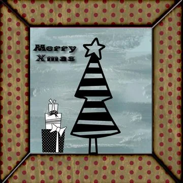A Christmas tree (holidays) in frame Stock Illustration