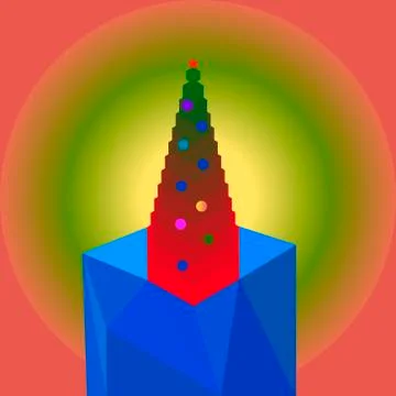 Christmas tree on the ice Stock Illustration