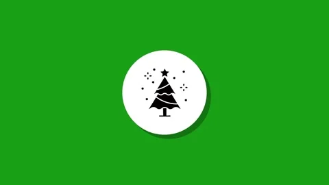 Christmas tree icon animation on green background featuring festive star an.. Stock Footage 327762590