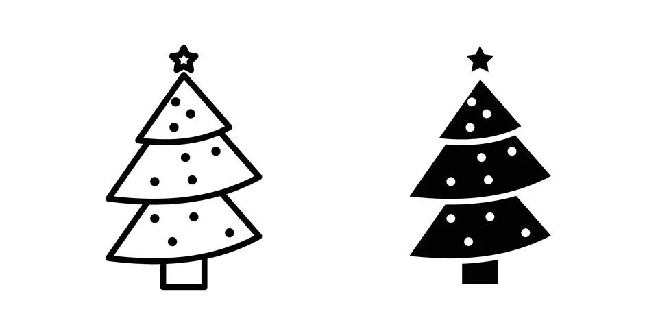 Christmas tree icon bundle for website design projects Stock Illustration