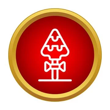 Christmas tree icon celebrating winter holidays Stock Illustration
