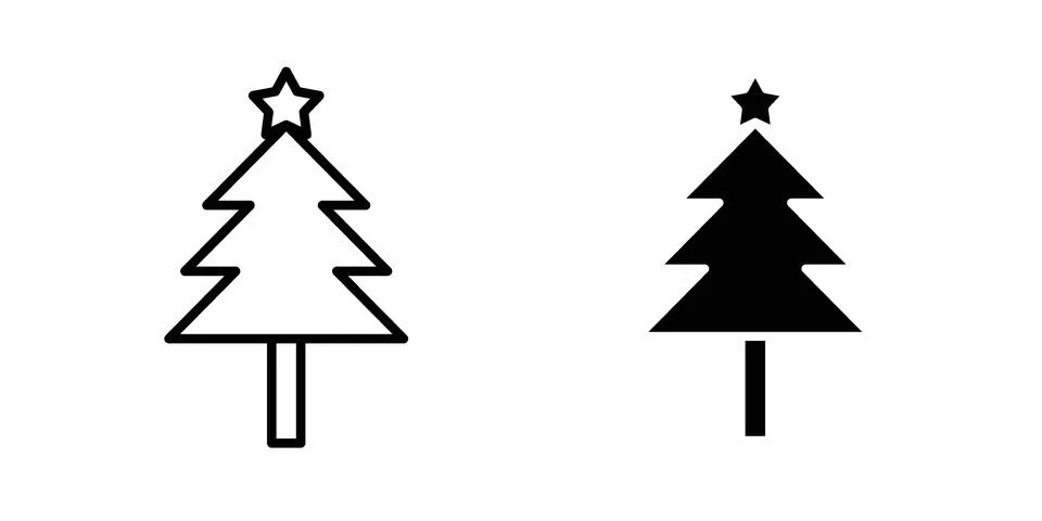 Christmas tree icon for design projects and web UI Stockillustratie