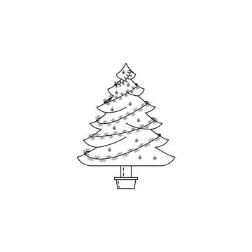 Christmas tree icon. Element of winter elements illustration. Thin line Stock Illustration