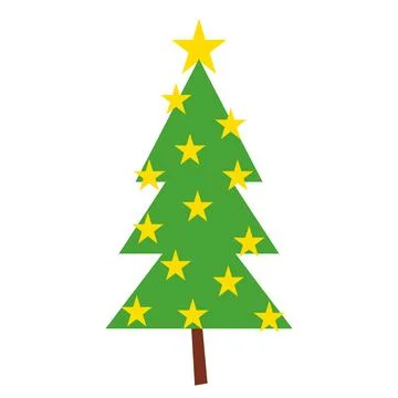 Christmas tree icon. Flat illustration of christmas tree icon for web design. Stock Illustration