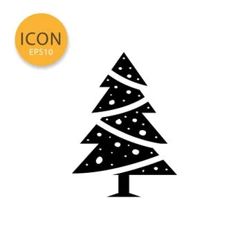 Christmas tree icon flat style. イラスト素材