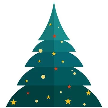 Christmas tree icon, flat vector isolated illustration. Christmas and New Year Stock Illustration