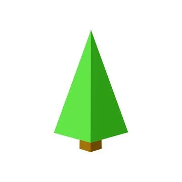Christmas tree icon in isometric 3d style on a white background. Tree Stock Illustration