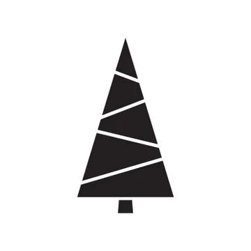 Christmas tree icon. Modern Xmas tree design. Fir or spruce tree sign. Vector Stock Illustration
