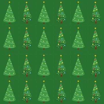 Christmas tree icon Pattern background Vector Illustrazione stock