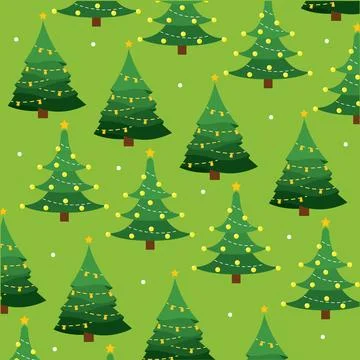 Christmas tree icon Pattern background Vector Illustrazione stock