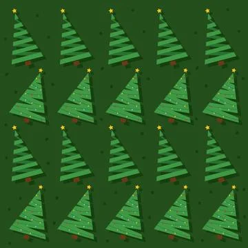 Christmas tree icon Pattern background Vector Illustrazione stock