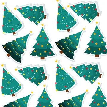 Christmas tree icon Pattern background Vector 库存插图