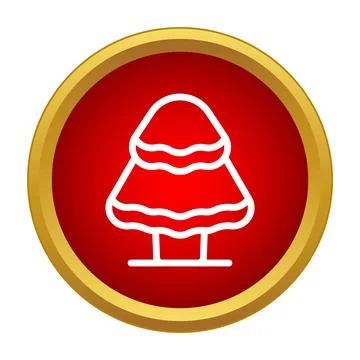 Christmas tree icon in red circle delivering holiday cheer Stock Illustration