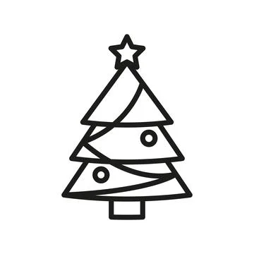 Christmas tree icon vector basic design simple Stock Illustration
