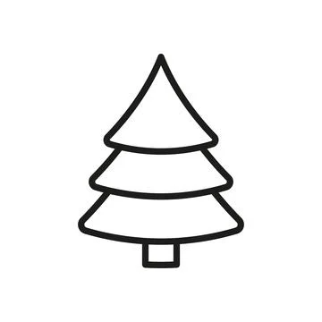 Christmas tree icon vector basic design simple Stock Illustration