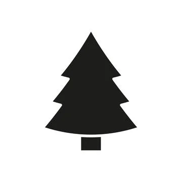 Christmas tree icon vector basic design simple Stock Illustration