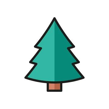 Christmas tree icon vector basic design simple Stock Illustration