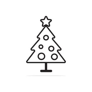 Christmas Tree icon. Vector concept illustration for design. Stock Illustration