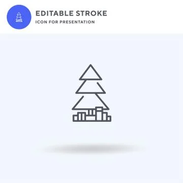 Christmas Tree icon vector, filled flat sign, solid pictogram isolated on white 库存插图