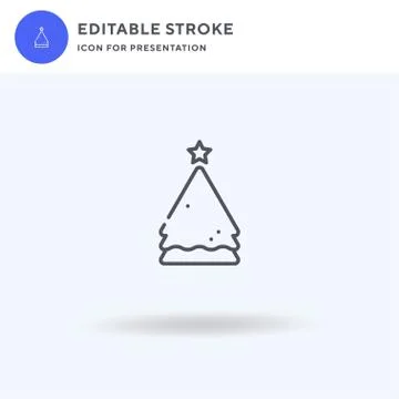Christmas Tree icon vector, filled flat sign, solid pictogram isolated on white Stock Illustration