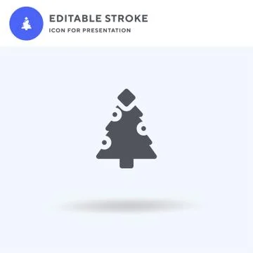 Christmas Tree icon vector, filled flat sign, solid pictogram isolated on white Stock Illustration