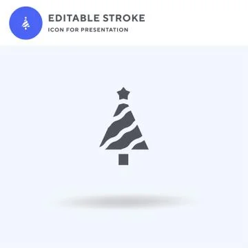 Christmas Tree icon vector, filled flat sign, solid pictogram isolated on white 库存插图