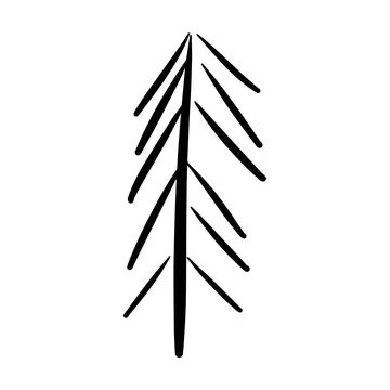 Christmas tree icon, vector hand drawn outline illustration of Xmas symbol .. Illustrazione stock