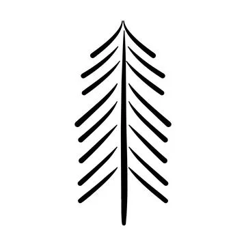 Christmas tree icon, vector hand drawn outline illustration of Xmas symbol .. Illustrazione stock