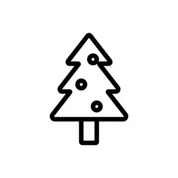 Christmas tree icon vector. Isolated contour symbol illustration Ilustração Stock