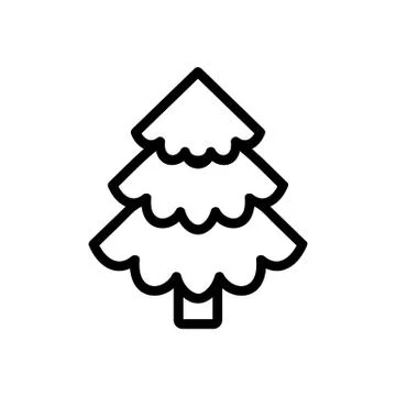 Christmas tree icon vector. Isolated contour symbol illustration Иллюстрация