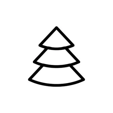 Christmas tree icon vector. Isolated contour symbol illustration 스톡 일러스트