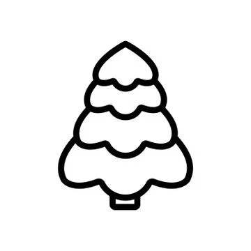 Christmas tree icon vector. Isolated contour symbol illustration 库存插图