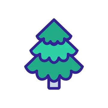 Christmas tree icon vector. Isolated contour symbol illustration Stock Illustration
