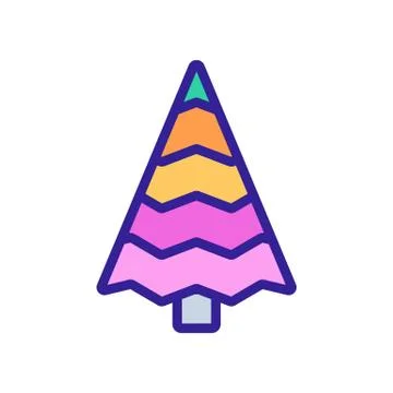 Christmas tree icon vector. Isolated contour symbol illustration Illustrazione stock