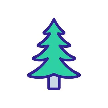 Christmas tree icon vector. Isolated contour symbol illustration Stock Illustration